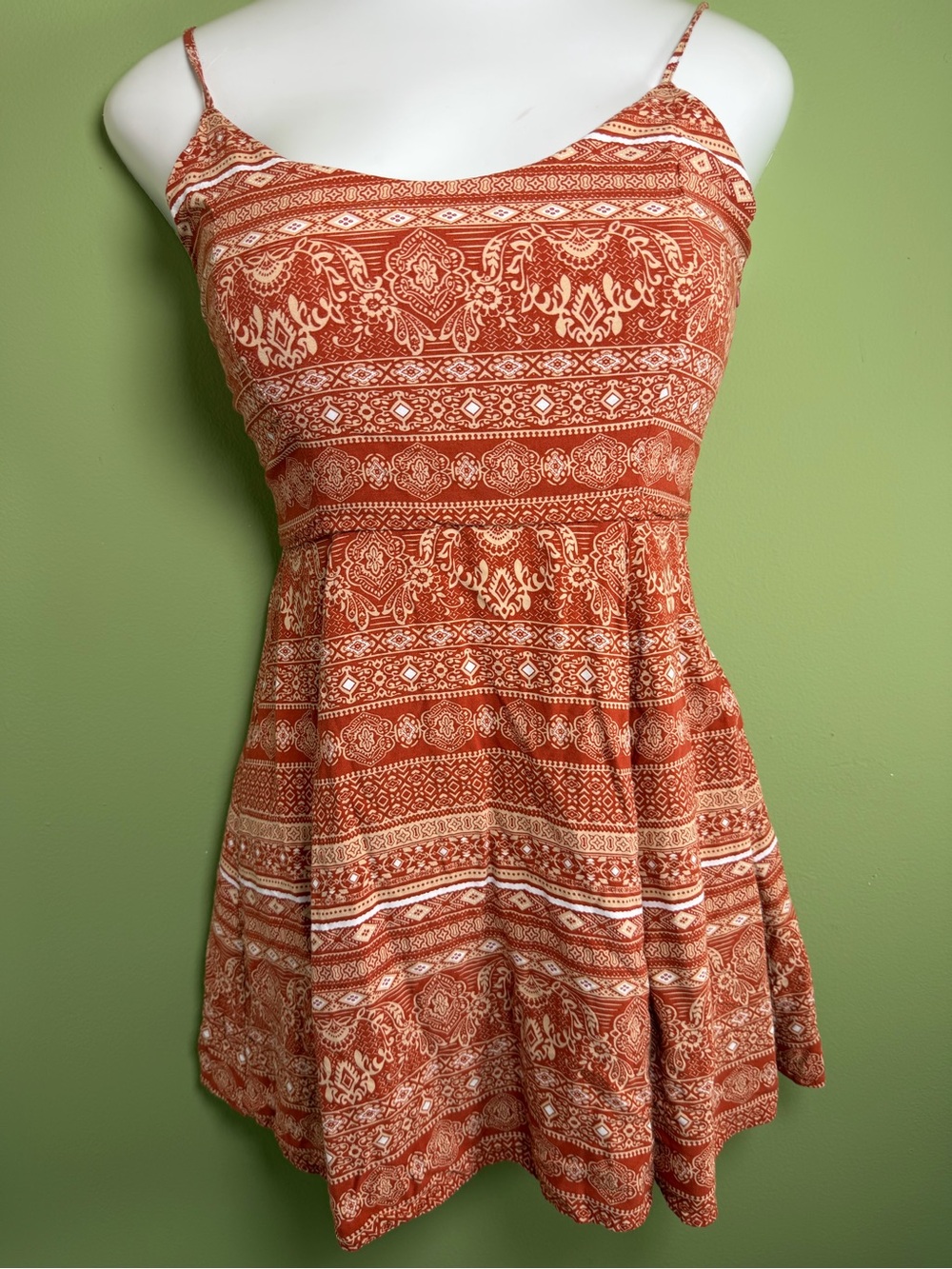 Forever 21 Rust-Pattern Spaghetti Strap Mini Dress - Picture 4 of 4